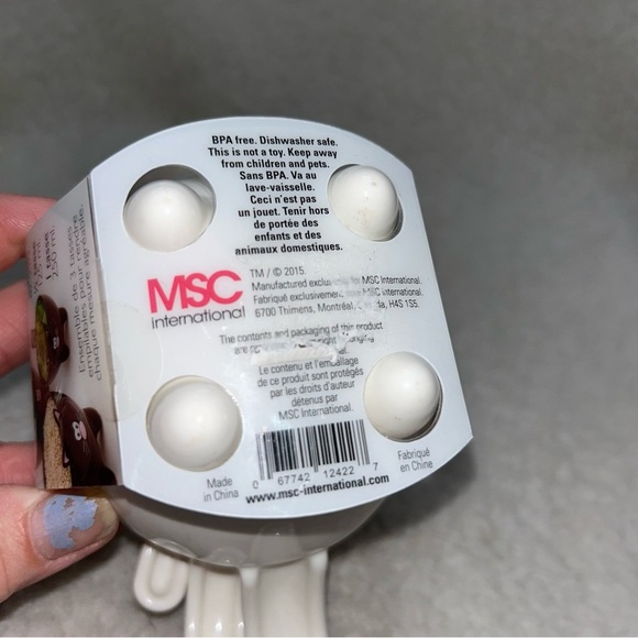 Meow kitty plastic measureing cups 2015 MSC 3 pc stackable white pink - Picture 5 of 8